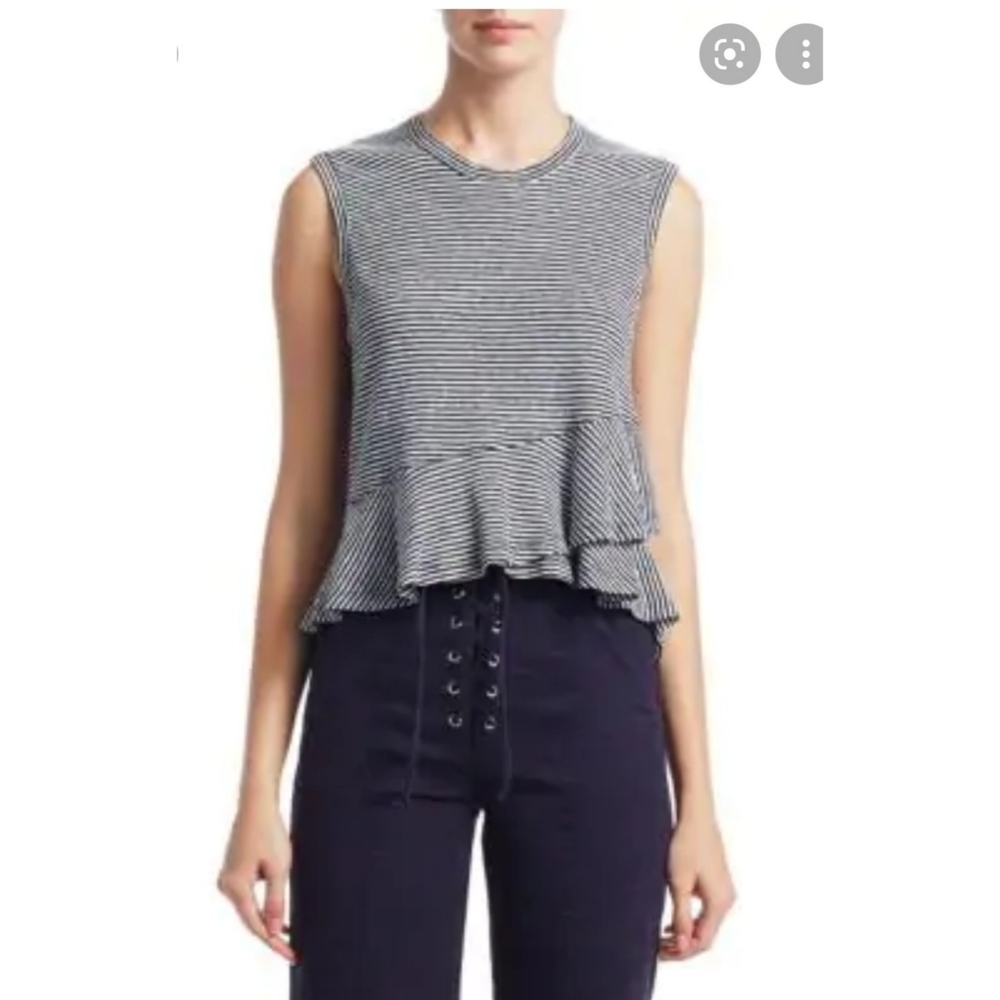 ALC striped linen tank top
